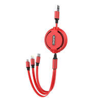 Dudao USB cable Dudao L8H 3in1 USB-C / Lightning / Micro 2.4A, 1.1m (red)