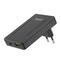 Budi Budi universal wall charger, USB + USB-C, PD 65W + EU/UK/US/AU adapters (black)