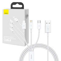 Baseus Quick Charge USB to M+L+C Baseus Superior Data 3.5A 1m (White)