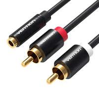 Vention Cable Audio 3.5mm Female to 2x Male RCA Vention VAB-R01-B150 1,5m Black