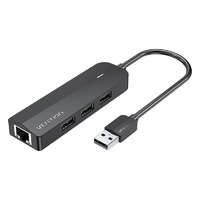 Vention Hub USB 2.0 3-Port with Ethernet Adapter 100Mbps Vention CHPBB 0.15m, Black