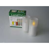 LANDLITE LANDLITE LED/CAL-01, 2 db-os szett, mágikus LED gyertya lámpa készlet, (szín: fehér üveg tartó, fehér műanyag gyertya, sárga villogó LED)