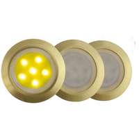 LANDLITE LANDLITE LED-GR01-3x0.5W , 3db-os matt arany földbe süllyesztett LED lámpa szett, sárga fényű, IP44