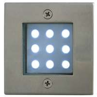 LANDLITE LANDLITE LED-GR92-3, 3x1,0W, 3db-os szett, trafóval, fém szín: matt króm, IP68, földbe süllyesztett LED lámpa, LED szín:hidegfehér
