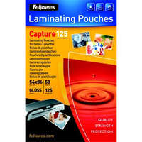 FELLOWES Meleglamináló fólia, 125 mikron, 54x86 mm, fényes, 50 db, FELLOWES