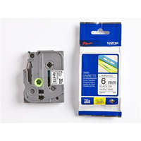 BROTHER Feliratozógép szalag, 6 mm x 8 m, BROTHER, "TZe-211" fehér-fekete