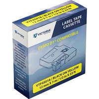 VICTORIA TECHNOLOGY Feliratozógép szalag, 12 mm x 7 m, VICTORIA TECHNOLOGY, sárga-fekete