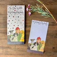 Alex Clark To Do jegyzettömb Alex Clark, 100db mintás oldal, 22,5x10 cm, hátoldalán mágnes, crazy dog lady