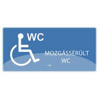 PD Office Információs matrica pd 10x20 cm Mozgássérült WC kék