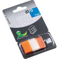 Info Notes Oldaljelölő műanyag Info Notes Info Flag 25x43 mm 50 lapos áttetsző narancssárga