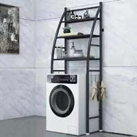 Elite Electronics 3 szintes fém fürdőszobai polcrendszer mosógép fölé, fekete - 166 cm (vitorla)