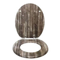 Elite Home Elite Home® MDF WC ülőke lecsapódásgátló funkciós, lassan záródó fedéllel, fém zsanérokkal, barna fa deszka hatású
