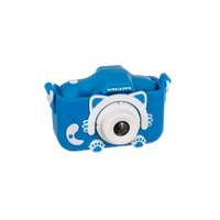 Kruzzel Cicaelőlapos digitális fényképezőgép és kamera gyerekeknek, Full HD felvétel, 32 GB SD-kártyával, kék színben