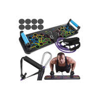 RPP Multifunkciós fitness tábla, push-up fekvőtámasz keret, 25 különböző beállítással, gumikötelekkel, összecsukható