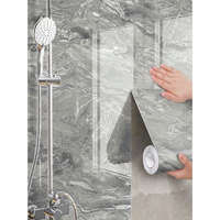 1 Tekercs Vízálló Márványmintás Tapéta, 45x100 cm, Ezüstszürke 35703384-ESZ2