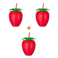 2+1 BANQUET Műanyag palack szívószállal EPER 880 ml 55062501-2-1