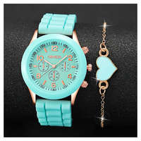 Geneva Női karóra és karlánc ajándékszett türkizkék MM721730-T