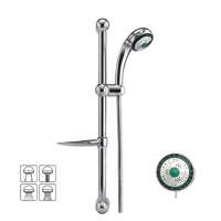 Zuhanyszett — zuhanyfej + tömlő + sín, 80 mm, 150 cm, króm TO-75558
