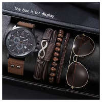 6 db-os Férfi Retro Ajándékszett – Óra, Szemüveg és Karkötők YW4130539