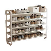 6 szintes nyitott cipőtároló polc – fehér, 75 × 73 cm YX1429869