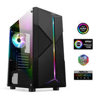 Spirit of Gamer Számítógépház - CLONE 3 Black (fekete, ablakos, 2x12cm ventilátor, alsó táp, ATX, 1xUSB3.0, 2xUSB2.0)