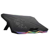 Rampage Notebook Hűtőpad 17,3"-ig - AD-RC8 SHOWY (fém rács; RGB, 1x18cm, USB port, állítható döntési magasság)