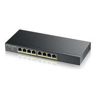 ZYXEL ZYXEL Switch 8x1000Mbps (8xPOE), Fémházas, Menedzselhető (8GbE port), GS1900-8HP-EU0103F