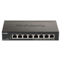 DLINK D-LINK Switch 8x1000Mbps (8xPOE) Fémházas Asztali Menedzselhető, DGS-1100-08PV2/E