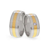 KARIKAGYŰRŰ PÁRBAN 14K ARANY 19,3 GR, GYÉMÁNT KŐVEL