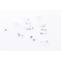 Nyomott méretjelző címke készletről, fehér