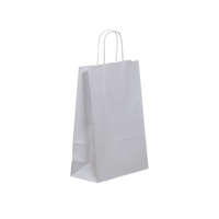 Sodrott füles papírtáska 22x31+10 cm fehér