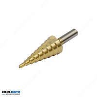 Lépcsős fémfúró, 9 lépcsős; (4-20mm, 2mm lépcsők), befogás: 10mm, max. 4mm vastag anyagokhoz, TiN bevonat