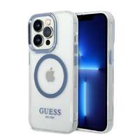 Guess Guess Metal Outline Magsafe Apple iPhone 14 Pro hátlap tok, kék