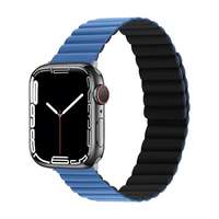 Phoner Phoner Rever Apple Watch forgatható mágneses szilikon szíj, 49/45/44/42mm, M/L, kék/fekete