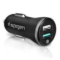 Spigen Spigen Essential F27QC Quick Charge 3.0 autós töltő adapter, 2XUSB, fekete