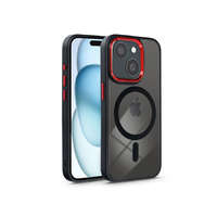 Haffner Apple iPhone 15 Plus szilikon hátlap - Edge Mag Cover - fekete/piros/átlátszó