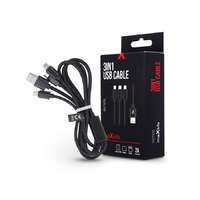 Maxlife Maxlife USB töltő- és adatkábel 1 m-es vezetékkel - Maxlife 3in1 for Lightning/microUSB/Type-C USB Cable - 5V/2A - fekete