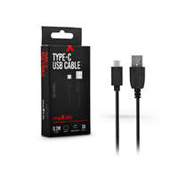 Maxlife Maxlife USB - USB Type-C adat- és töltőkábel 20 cm-es vezetékkel - Maxlife Type-C Power Bank USB Cable - 5V/2A - fekete