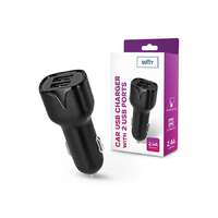 Setty Setty 2xUSB szivargyújtó töltő adapter - Setty Car USB Charger with 2 USB Ports - 5V/2,4A - fekete