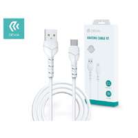 Devia Devia USB - USB Type-C adat- és töltőkábel 1 m-es vezetékkel - Devia Kintone Cable V2 Series for Type-C - 5V/2.1A - fehér