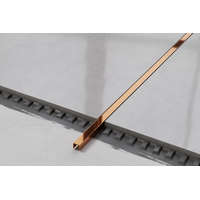  LAMBRO - U Profil - Fényes Réz - 10mm széles rozsdamentes acél dekorcsík profil rektifikált csempéhez