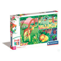 Clementoni 3x48 db-os SuperColor puzzle - Dzsungel állatok
