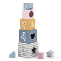 Viga Toys Formabedobós bábel-torony (számokkal és állatmintákkal)