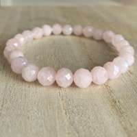 csucsajandek Rózsakvarc fazettált karkötő