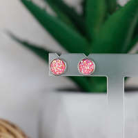 csucsajandek Druzy fülbevaló - rózsa 8mm