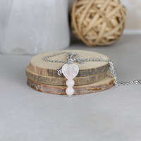 csucsajandek Rózsakvarc medál, lánccal