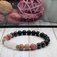 csucsajandek Rodonit és Rózsakvarc karkötő