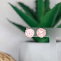 csucsajandek Druzy fülbevaló - rózsa