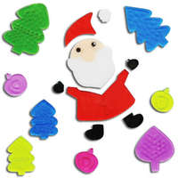 Zselés ablakdísz (télapó + fenyőfa)