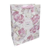 Ajándéktasak - közepes (rózsaszín magnólia virág-Isten Éltessen!)